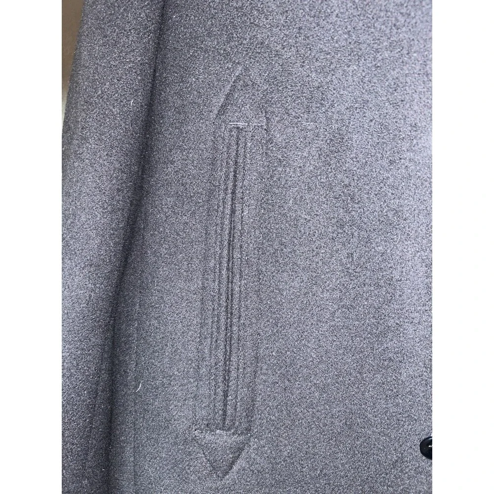 Banana Republic Men's Size XL Black Wool Button Down Coat, Double Breasted